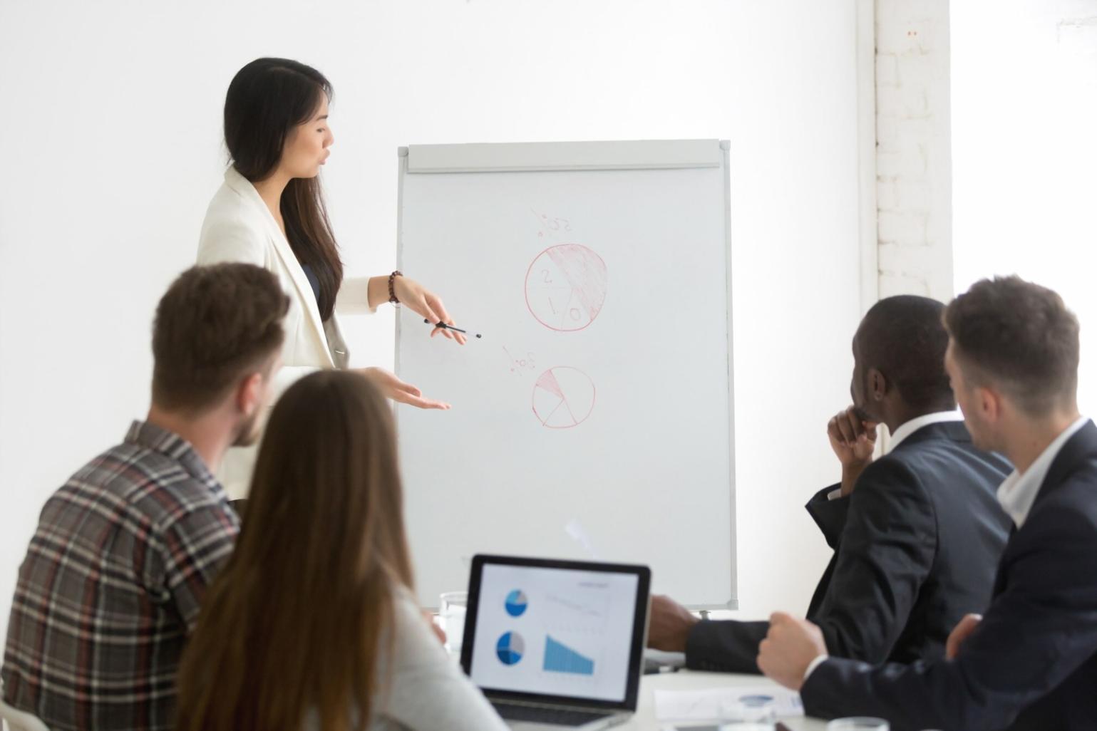 Professional team collaboration on financial analysis